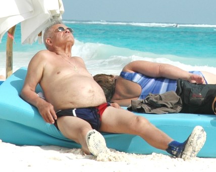 sunbathing-old-chap